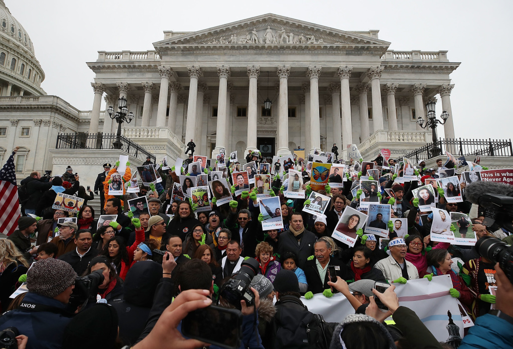 DREAMers protest Washington DC People who call themselves DREAMers protest in front of the U.S. Capitol on December 6, 2017. They want Congress to passing a legislative fix for the Deferred Action for Childhood Arrivals (DACA) program.
