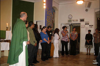Mercer 8057 A gathering at Dolores Mission in Boyle Heights. Latinas are a swing vote for Propositon 8, which would ban gay marriage in California.