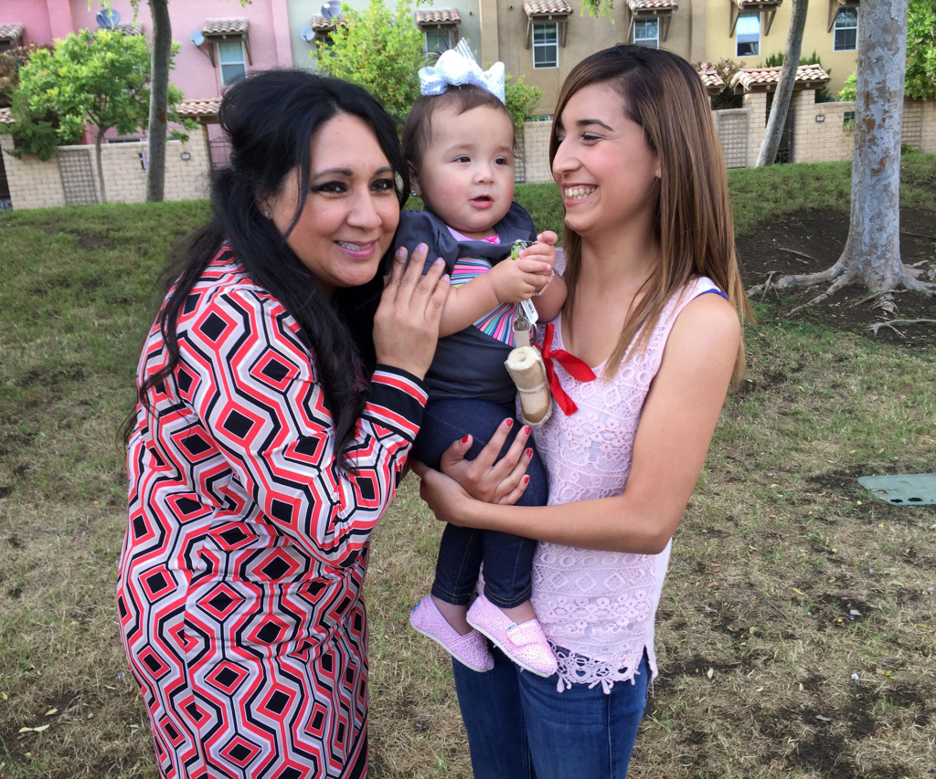 Can a Small-Town Latina Mayor Push Central Valley Millennials to the Polls? Mayor Ramona Padilla, Cassandra Baca, and her 1-year-old daughter, Amoriee.