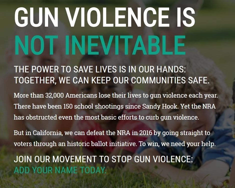Mostly True For California Initiative's Claim: Guns Kill 32,000 Americans Each Year A screenshot of SafetyForAll.com's homepage shows the claim about 32,000 Americans losing their lives to gun violence each year.