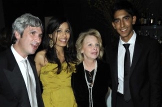 Mercer 12077 Jeff Sanderson, Freida Pinto, Ronni Chasen and Dev Patel attend the Fox Searchlight Pictures Golden Globe Party at Craft on January 11, 2009 in Los Angeles, California.