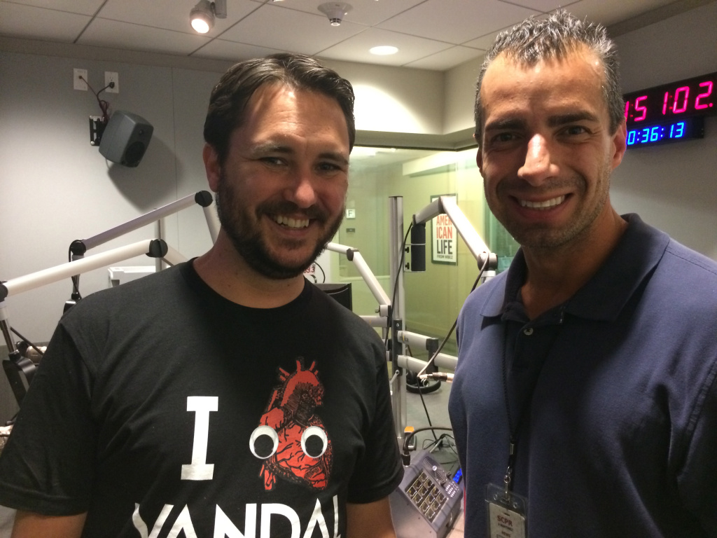 Wil Wheaton Actor Wil Wheaton and Take Two host A Martinez pose in the KPCC studio.
