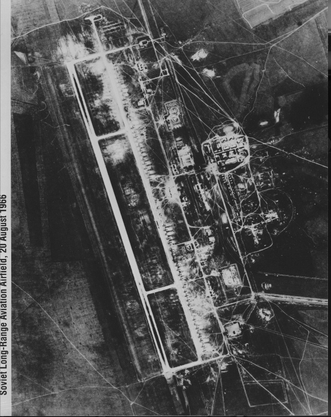cor6h_enl-6756ad7b7cd045f9b81a1a914d5aecabee9bbe45-s1400.jpg This CORONA spy photo from Aug. 20, 1966, shows Dolon airfield in Semipalatinsk, Kazakhstan — a major Soviet bomber base.