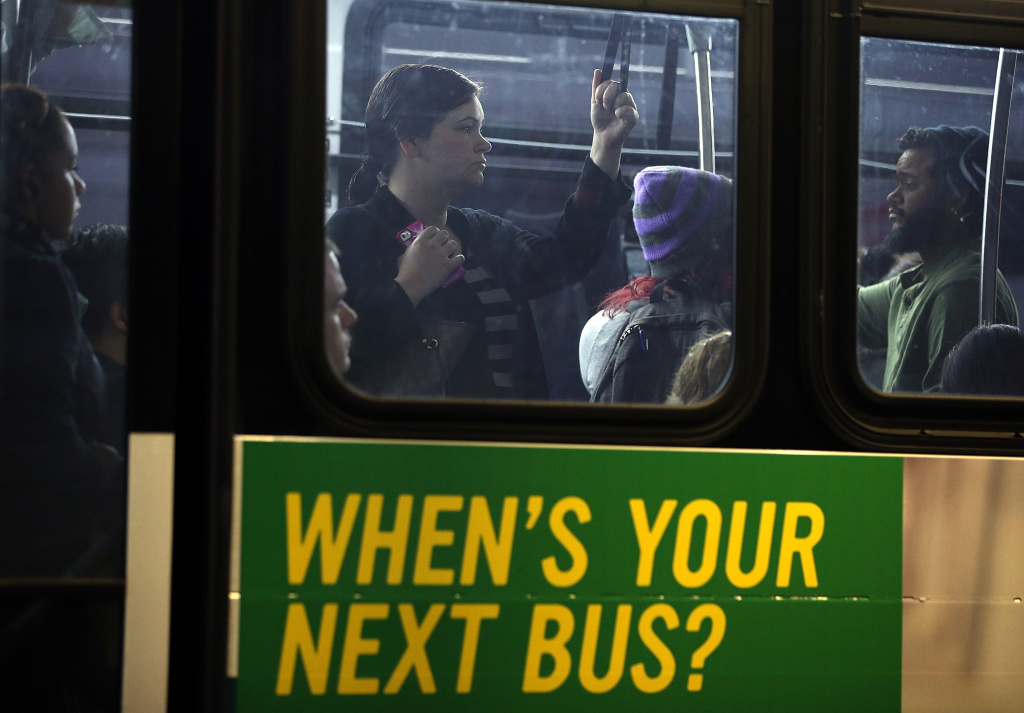 BART Strike Hampers Bay Area Monday Morning Commute Commuters pack into an AC Transit bus on October 21, 2013 in Oakland, California. BART workers continue to strike after contract negotiations between BART management and the transit agency's two largest unions fell apart last week. Management and unions agreed on the financial specifics of the contract but differed on workplace safety rules. An estimated 400,000 commuters ride BART each day.