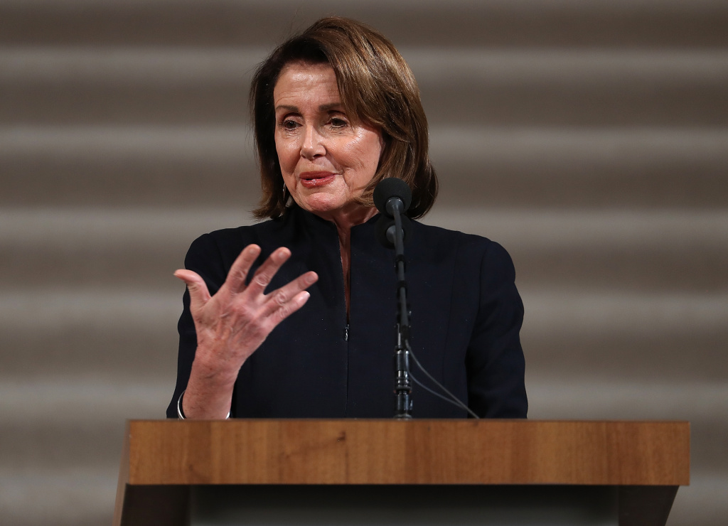 Celebration Of Life Service Held For Late San Francisco Mayor Ed Lee House Minority Leader Nancy Pelosi speaks during a Celebration of Life held for the late San Francisco Mayor Ed Lee on December 17, 2017 in San Francisco, California.