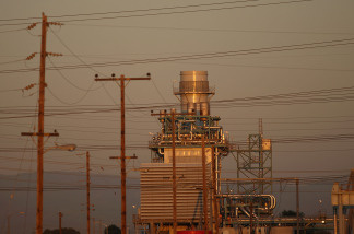 The AES Corporation 495-megawatt Alamitos natural gas-fired power station stands on October 1, 2009 in Long Beach, California.