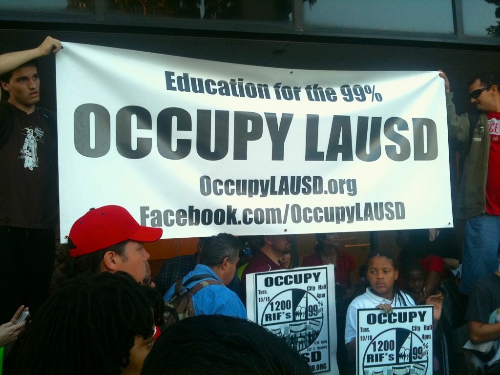 Occupy LAUSD Protesters gather Tuesday afternoon in front of LAUSD headquarters under the banner of Occupy LAUSD. Join Patt Morrison with her monthly chat with LAUSD Superintendent John Deasy on the matter.