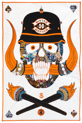 Jimmy McBride, M1 V2 (The Crab Nebula), 2011, hand-and-machine-quilted with hand embroidery, 87” x 78”. Courtesy of the artist.                