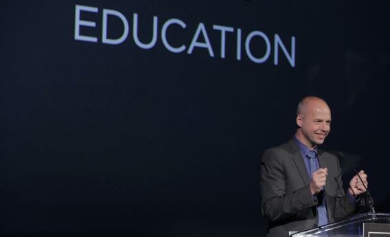 Udacity Udacity founder Sebastian Thrun speaks after receiving Smithsonian Magazine's ingenuity award for education last fall.