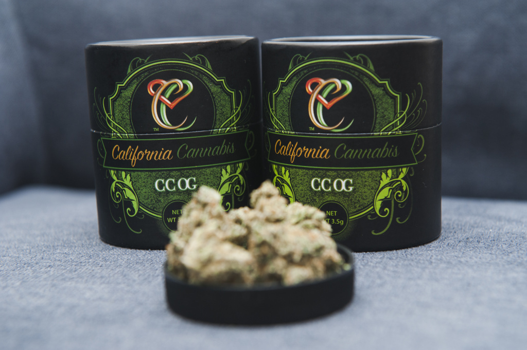 Virgil Grant Products from Virgil Grant's California Cannabis brand are displayed at Med X, a dispensary in Westmont that he owns, on Friday, Dec. 1, 2017.