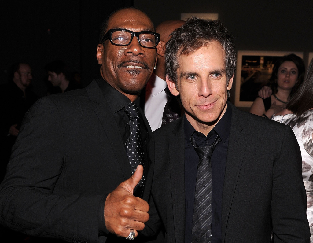 FILE: Eddie Murphy and Ben Stiller attend the HELP HAITI benefiting The Ben Stiller Foundation and The J/P Haitian Relief Organization at the Urban Zen Center At Stephan Weiss Studio on February 11, 2011 in New York City.