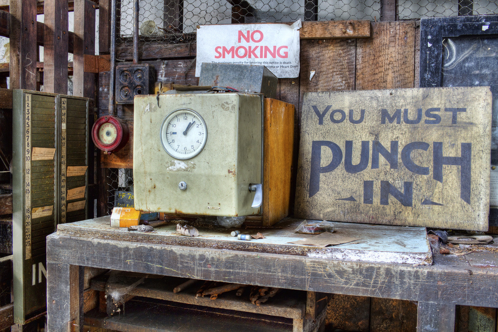 punch in time clock timecard job