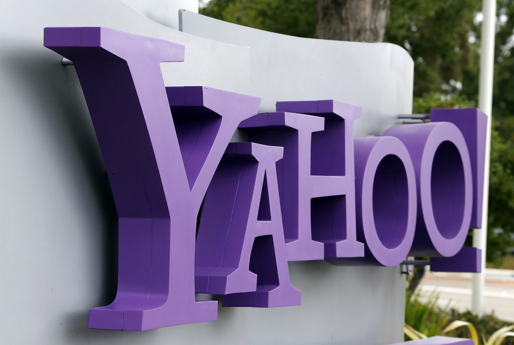 Yahoo To Announce Q2 Earnings One Day After Appointing New CEO The Yahoo logo is displayed in front of the Yahoo headqarters on July 17, 2012 in Sunnyvale, California.
