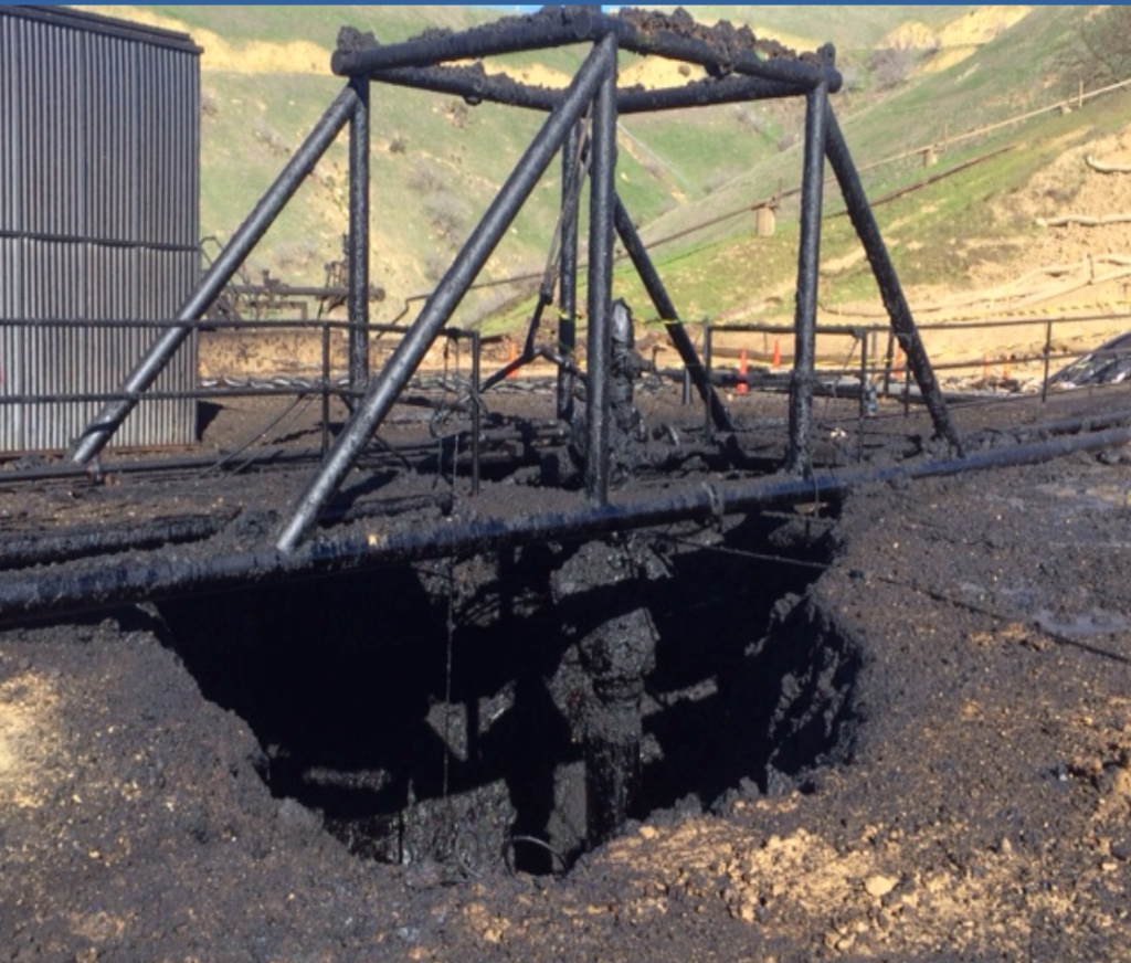 Aliso Canyon gas well SS-25 This photo from a report of the Interagency Task Force on Natural Gas Storage Safety shows the damage to Aliso Canyon gas well SS-25 after a massive leak was plugged.