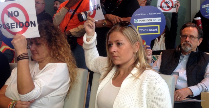 More than 300 people on both sides of a plan to put a desalination plant in Huntington Beach turned out for a California Coastal Commission meeting Wednesday.