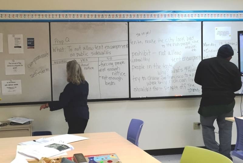 homeless-voters-ECS_Classroom-800x537.jpg Proposition Q made for a lively discussion recently in a civics class at Episcopal Community Services.