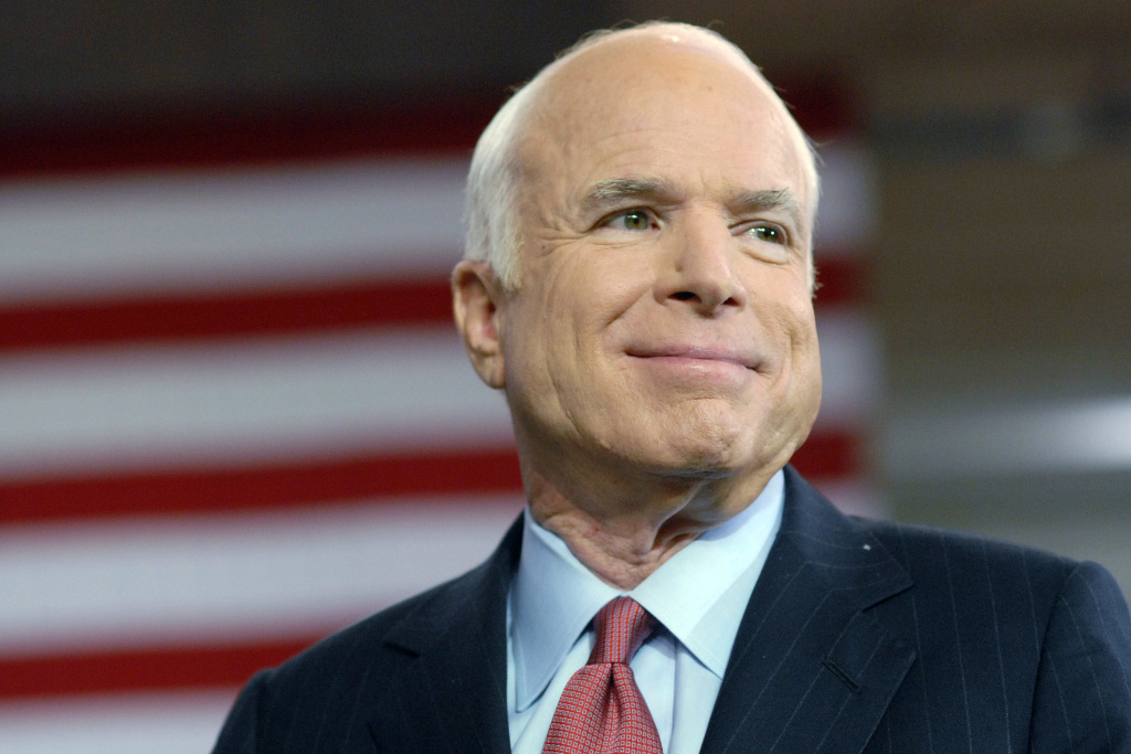 Arizona Sen. John McCain speaks at a town hall meeting in Pennsylvania during the 2008 presidential campaign. Arizona Sen. John McCain speaks at a town hall meeting in Pennsylvania during the 2008 presidential campaign.