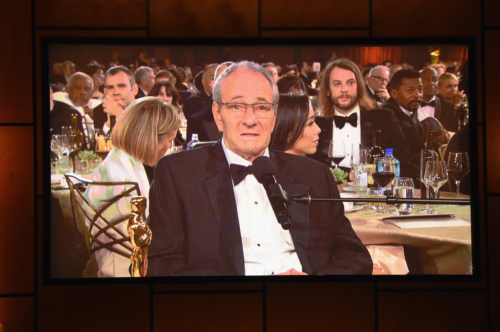 Academy Of Motion Picture Arts And Sciences' 9th Annual Governors Awards - Show Cinematographer Owen Roizman, winner of the Honorary Award, speaks at the Academy of Motion Picture Arts and Sciences' 9th Annual Governors Awards on November 11, 2017.