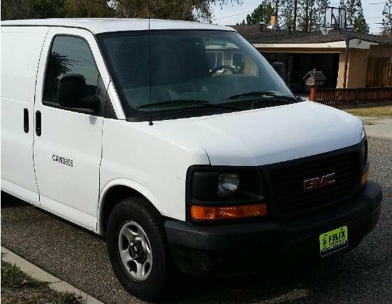 Orange County jail escape A photo of the vehicle believed to have been stolen by jail escapee Bac Duong. The white 2008 GMC Savana utility vehicle had a license plate number of 8U66466, though plates and stickers may have been removed.