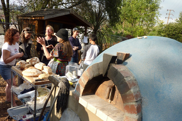 The Los Angeles Bread Bakers and their community earth oven. The Los Angeles Bread Bakers and their community earth oven.