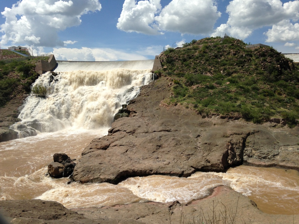 Rio Grande The Francisco I. Madero Dam outside Delicias, Chihuahua overflowed after four days of record rain in late July. This water will eventually flow downstream to the Rio Grande River.