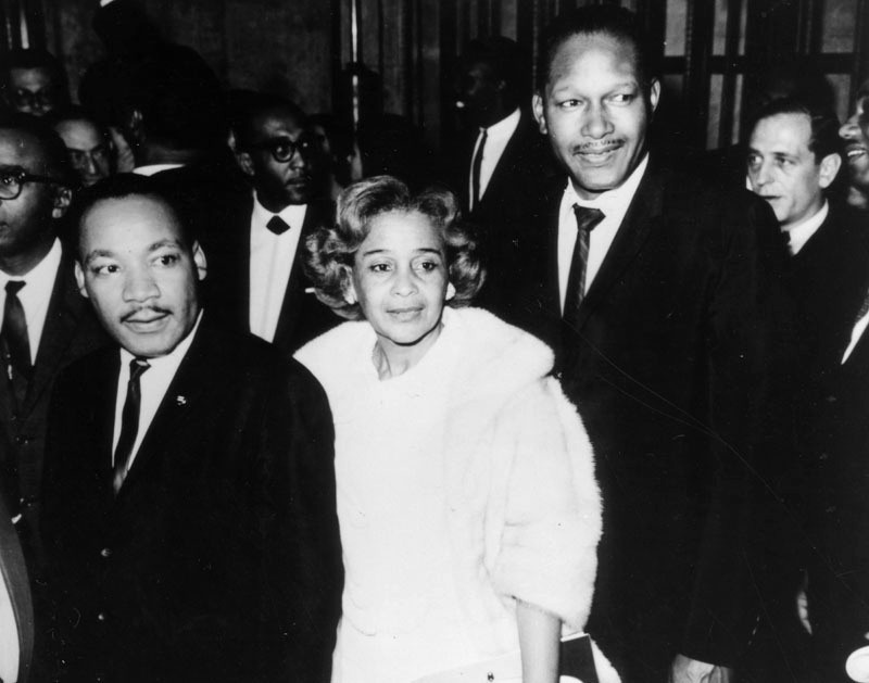 In 1966, the Rev Martin Luther King, Jr., Ethel Bradley, and then councilman Tom Bradley attend a black history exhibit at LA City Hall. In 1966, the Rev Martin Luther King, Jr., Ethel Bradley, and then councilman Tom Bradley attend a black history exhibit at LA City Hall.