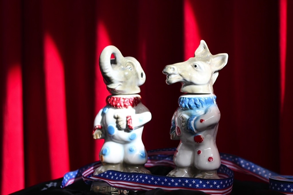 Donkey The Comedy Congress mascots are seen here at the Crawford Family Forum on June 27, 2012.