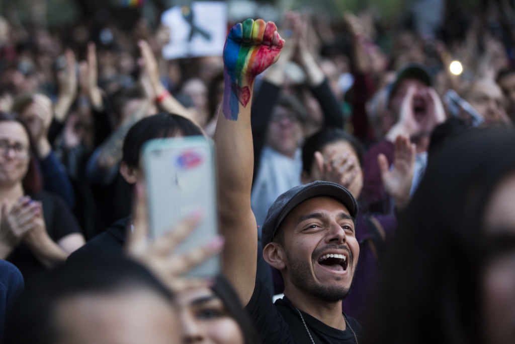 Orlando Shooting Vigil - Thousands attend a vigil on Monday, June 13, 2016 at Los Angeles City Hall memorializing those who died in Sunday's attack in Orlando.