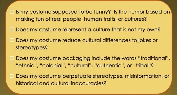 halloween costume racist checklist