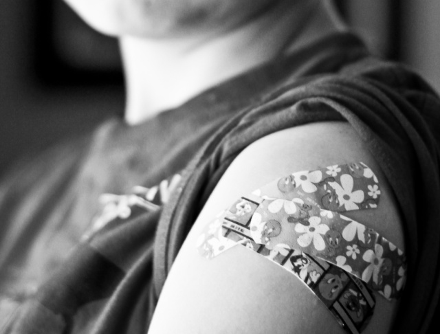 bandage band-aid shot vaccine immunization measles