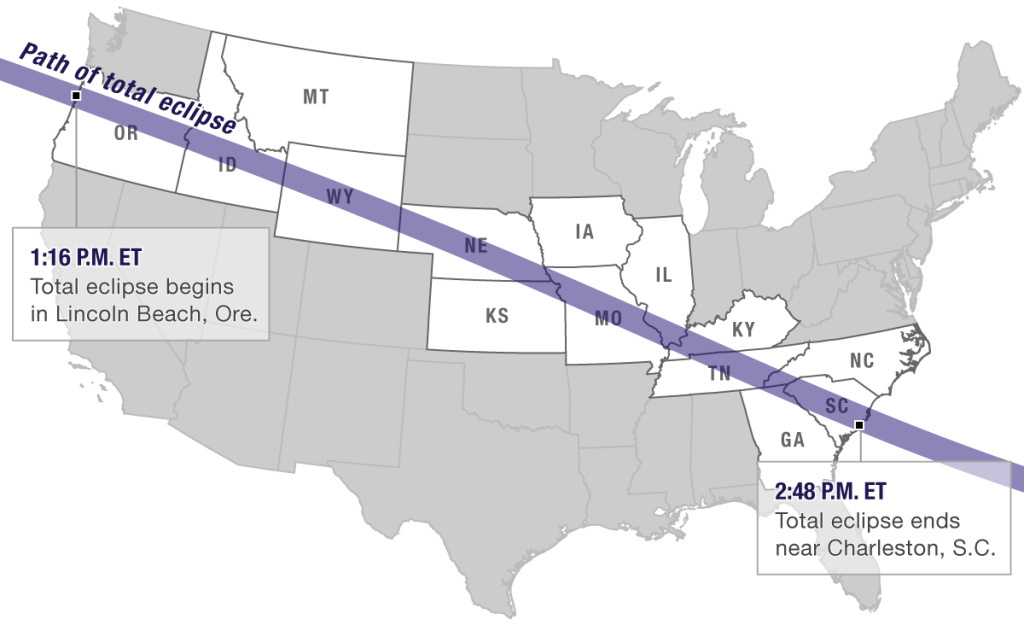 eclipse-map-20170807.png The path of the Aug. 21 eclipse. Source: NASA