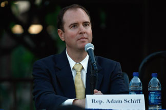 Rep. Adam Schiff (D-CA) listens to questions during a Town Hall meeting on August 11, 2009 in Alhambra, California.