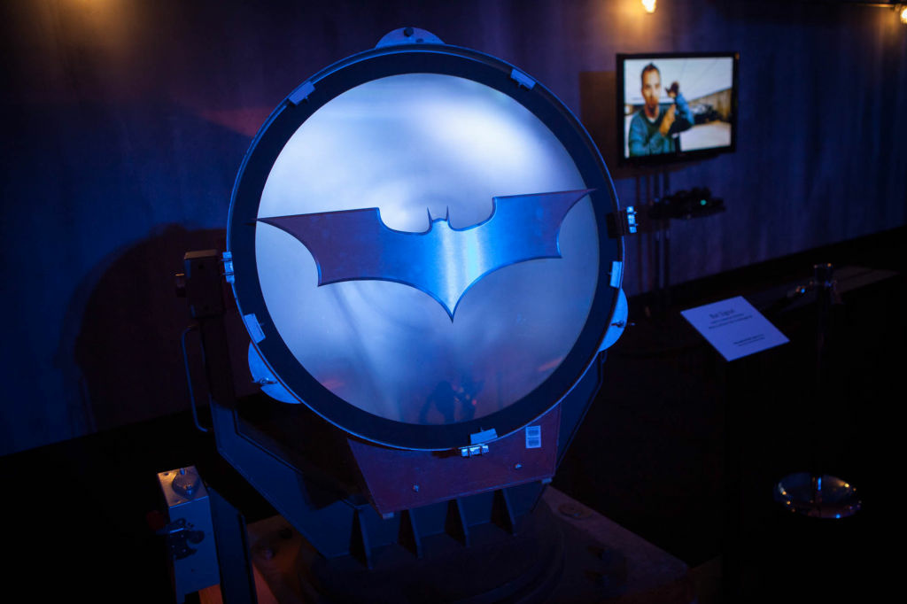 The bat signal from the Dark Knight trilogy.