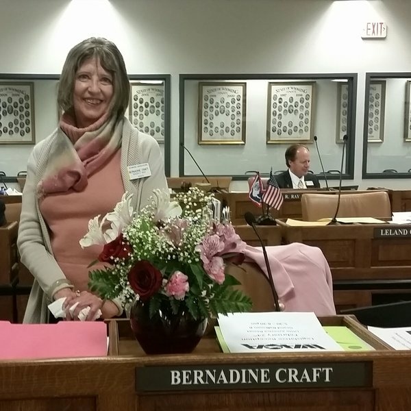 State Senator Bernadine Craft is the only female member of Wyoming's 30 seat Senate. State Senator Bernadine Craft is the only female member of Wyoming's 30 seat Senate.