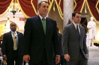 U.S. Speaker of the House Rep. John Boehner (R-OH) returns to his office from the House chamber after votes Feb. 18, 2011 on Capitol Hill in Washington, DC. The House continued to debate on the Continuing Resolution (H.R. 1), that contains Republican-proposed deep cuts in the budget. The bill passed early Feb. 19, 2011 by a 235-189 vote.
