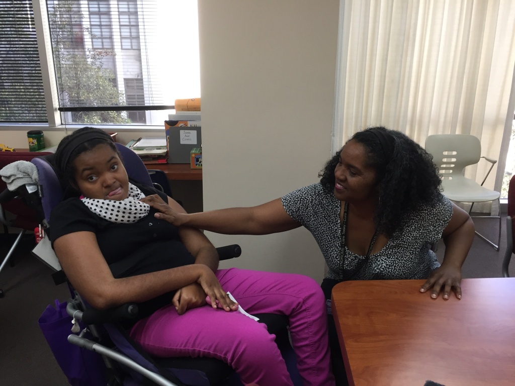 In the Rett Clinic Sherri Brady and Lauren Messer come to the Rett Syndrome Clinic once a month to help other families living with the disease.