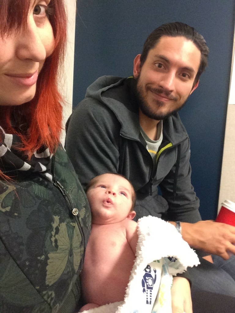 Allie and Matthew McClintock and thier newborn son Declan Allie and Matthew McClintock and thier newborn son Declan