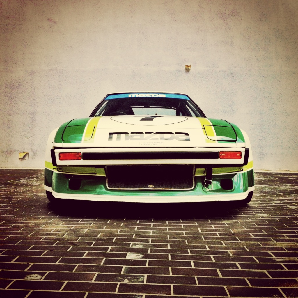 First-gen RX-7 race car from the IMSA GTU era. First-gen RX-7 race car from the IMSA GTU era.