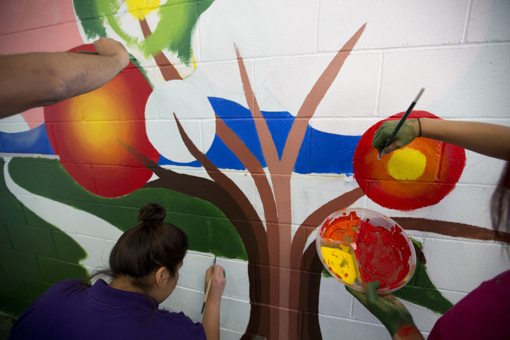 Juvie SHU All 25 women at Camp Scott were required to participate in the mural project.