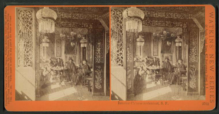The interior of a Chinese restaurant in San Francisco, circa 1880.
The interior of a Chinese restaurant in San Francisco, circa 1880.