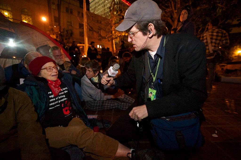 Off-Ramp host John Rabe with 79-year old OccupyLA protestor Dorothy Off-Ramp host John Rabe with 79-year old OccupyLA protestor Dorothy