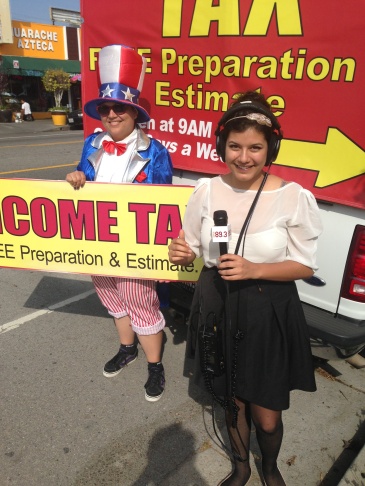 off ramp whats it like to be a tax season sign twirler 89 3 kpcc sign twirler