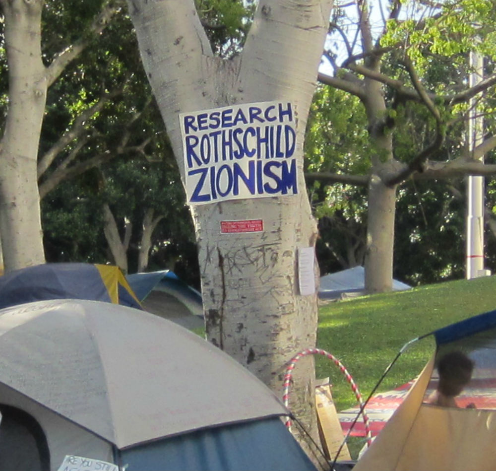 Not what you want to see at a protest about banking and finance in Downtown LA.