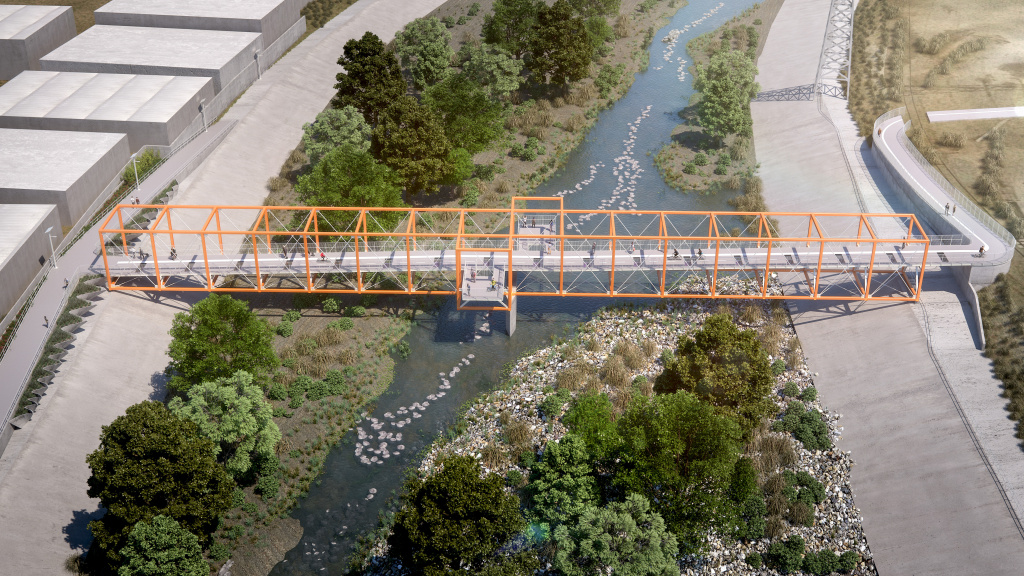 Taylor Yard Pedestrian Bridge A rendering of the completed Taylor Yard Bikeway and Pedestrian Bridge, a 400-foot bridge that will connect Cypress Park and Elysian Valley. Construction on it will begin in April 2019.