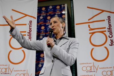 Former Hewlett-Packard chief executive officer Carly Fiorina announces to the media her candidacy for U.S. Senate at Earth Friendly Products on November 4, 2009 in Garden Grove, California.