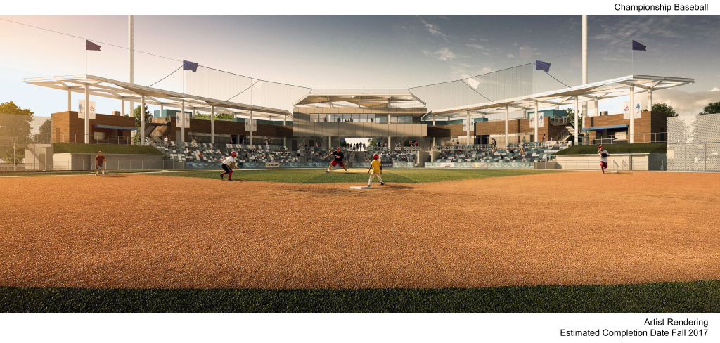 Artist rendering of the baseball field in progress at Orange County's Great Park. Artist rendering of the baseball field in progress at Orange County's Great Park.