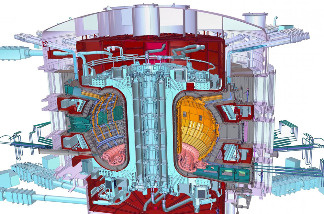 A cutaway view of the planned ITER Tokamak, the reactor that would theoretically produce energy through fusion.