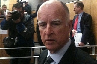 Gov. Jerry Brown urged Republicans to support his plan for plugging the state's massive budget gap during a meeting on Feb. 24, 2011.