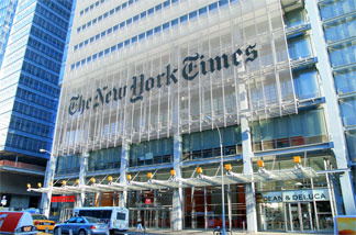 The New York Times building in New York City.