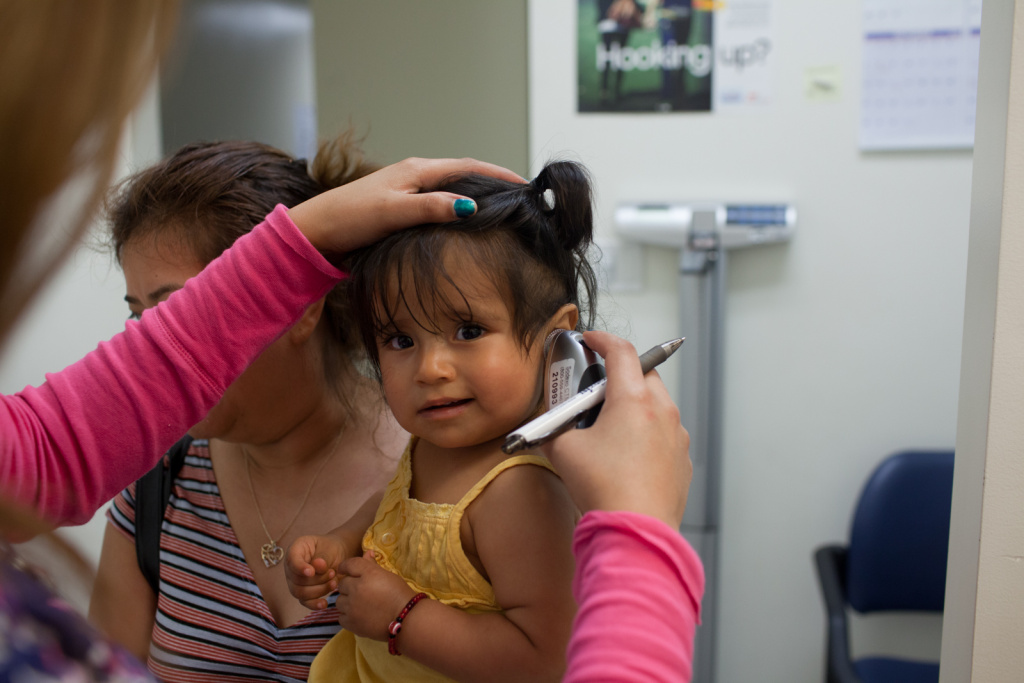 Hospital Toddler Check Up A doctor at South Central Family Health Center examines a patient on June 12th, 2012.